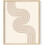 Arte Linear Decorativa de Parede Estilo Meados do Século XX 16x20 Polegadas Bege 1
