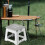 Tabouret pliant – Patchwork gris et blanc, compact et stable 4