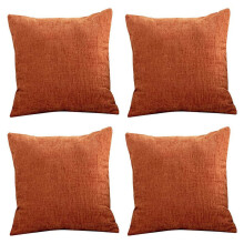 Kissenbezüge in gebranntem Orange, moderner Landhausstil, 45 x 45 cm (18 x 18 Zoll), Set