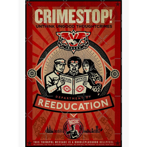 Affiche de propagande Crimestop1984 sans cadre