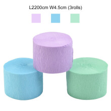 Rolos de papel crepom 4,5 cm x 25 m (pacote com 3)