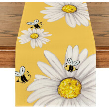 Bee & Sunflower Table Runner Polyester Summer Decor