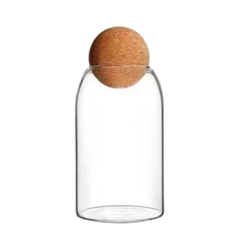 Förvaringsburk i klarglas med kullock, 800 ml