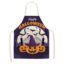 Halloween-schort met monster- en vleermuisdesign, verstelbaar