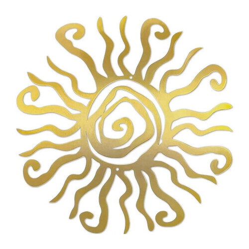 Arte de parede em metal com o Deus Sol para decoração de ambientes internos e externos, 31 cm (12,2 polegadas)