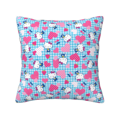Față de pernă pătrată cu model Hello Kitty, 20x20 cm