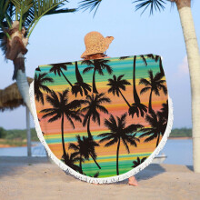 Ronde microvezel strandhanddoek 60 inch zandbestendig