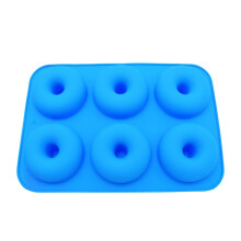Silikon-Donutform mit 6 Mulden, blau, 26 x 18 cm