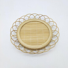 Posavasos de bambú redondo para taza de té, 11 cm de diámetro.