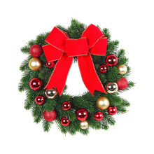Bow Knot Christmas Ball Wreath, Fabric Door Hanging