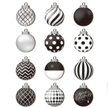 Globuri decorative de Crăciun din lemn Zeceouar, 12 buc.