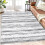 Boho Area Rug Gray Geometric 4' x 6' 1