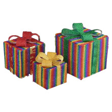 Christmas Lighted Gift Boxes Set of 3 Battery Operated
