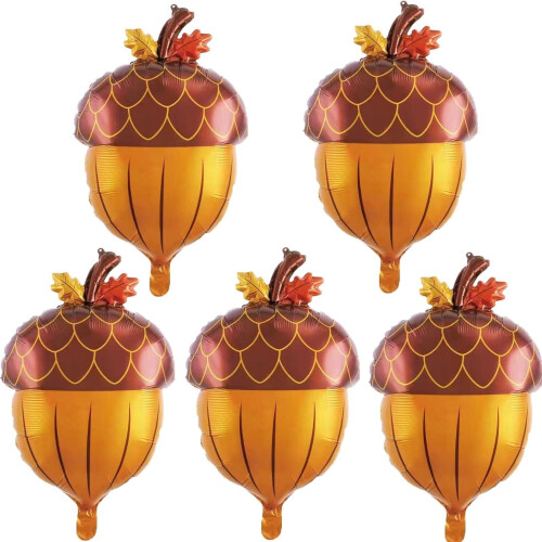 Thanksgiving-Ballon-Set, 5-teilig, Aluminium, Herbstdekoration
