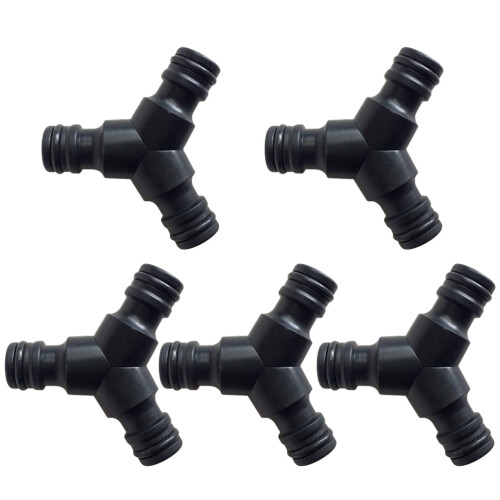 3-Wege-Y-Schlauchverbinder, ABS, Schwarz