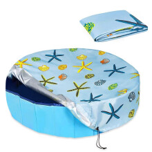 Cubierta redonda para piscina con estampado de estrellas de mar, tela Oxford 210D,
