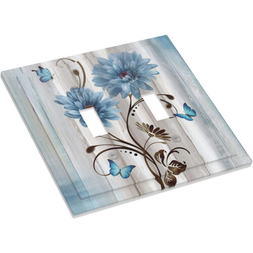Plaque d'interrupteur ABS au design abstrait, 2 boutons 2