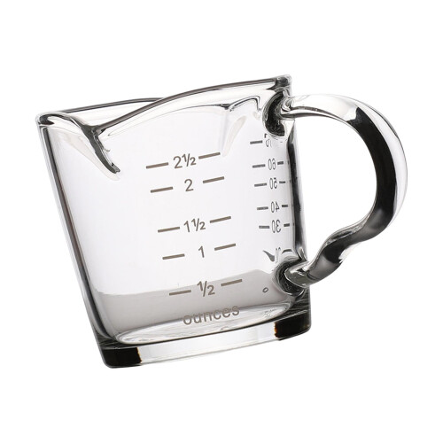 Doppelt ausgießbarer Messkrug aus Glas mit Griff, 100 ml 1