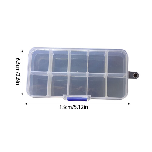 Cutie de depozitare din plastic cu 10 compartimente, 13x6x2cm 2