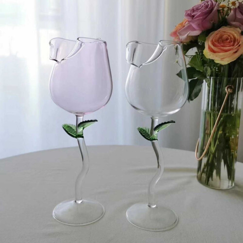 Calice in vetro a forma di rosa - Resistente al calore, 1 pezzo 2