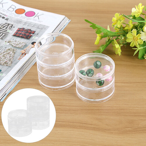 Ensemble de 5 bocaux de rangement empilables en plastique transparent 1