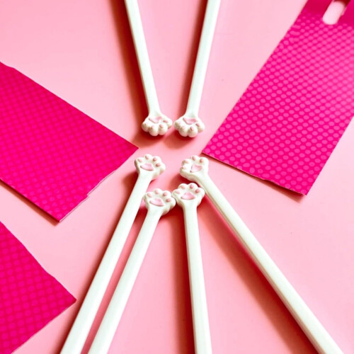 Essstäbchen mit Katzenmotiv – PS-Material, 25 mm Spitzen, 1 Stück 2