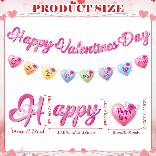 Valentinstags-Dekorationsset mit Herzgirlande, Cupcake 2
