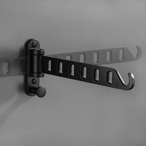 Hopfällbar väggmonterad klädställning – aluminium, 2 st