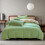 Ensemble de couette Queen 4 pièces, coton lavable, gris 1