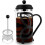 Cafetière à piston 34 oz, verre et acier inoxydable, 1
