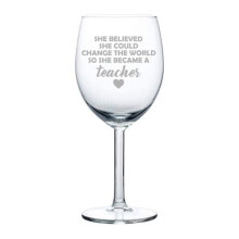 Ensemble de 1 verre à vin à thème enseignant