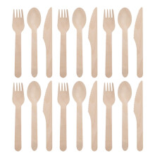 Wooden utensils for eating 100 pcs