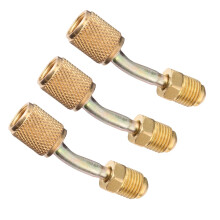 Messinkinen kylmäaineletkun sovitin 5/16" F - 1/4" M SAE