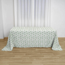 Nappe en polyester vert sauge Ă motifs floraux 229 x 335 cm