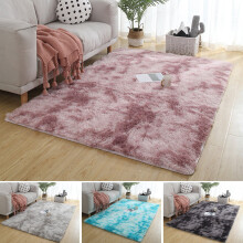 Tapis en peluche tie-dye en polyester 3 couches antidérapant