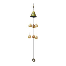 Sino de vento metálico para decoração interna e externa, 55 cm, dourado