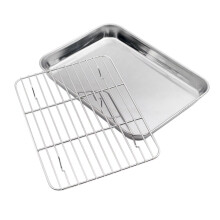 Ensemble de plaque de cuisson et de grille en acier inoxydable