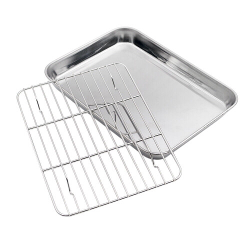 Ensemble de plaque de cuisson et de grille en acier inoxydable