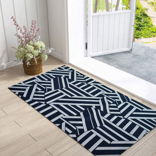 Πλενόμενο ρετρό χαλάκι πόρτας με πλέγμα 50x80cm