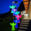 Sino de vento solar em forma de anjo com luzes LED 1