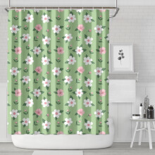 Cortina de chuveiro com estampa floral, 183 x 213 cm, à prova d'água.