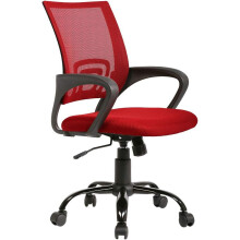Mesh Office Chair with Armrests and Casters, Black