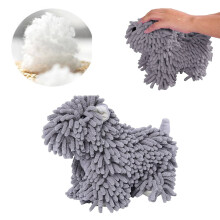 Serviette pour les mains duveteuse en forme de chien, douce et à séchage rapide, 230 g