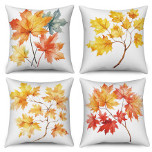Housses de coussin Pbobriich Ă motif feuilles d'automne, imitation lin, 50 x 50 cm