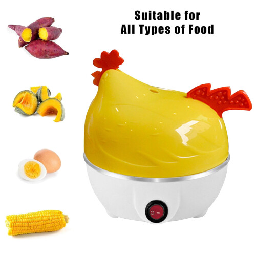 Hen-Shaped Egg Cooker for 7 Eggs, Electric Steamer