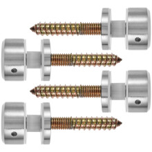 4-Piece Silver Stainless Steel Glass Railing Standoffs