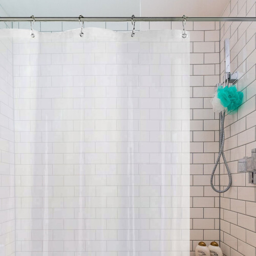 Doublure de rideau de douche givrée transparente à 12 trous 1
