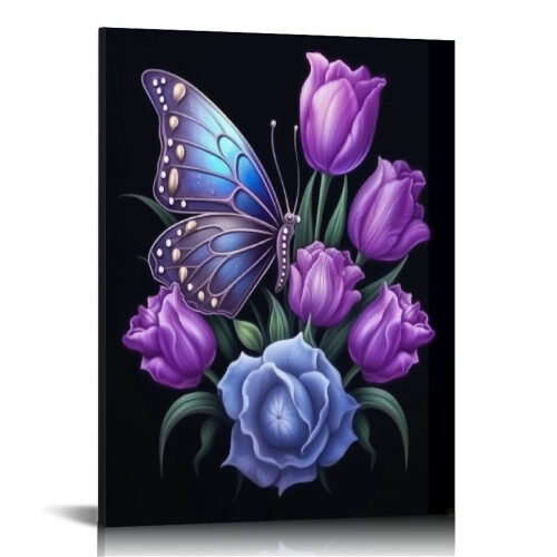 Tableau sur toile Tulipe violette – Impression HD de qualité supérieure