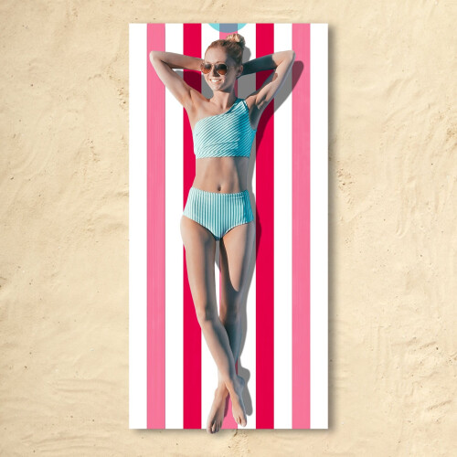 Serviette de plage surdimensionnée en coton 35 x 70 pouces 1