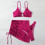 Damen-Bikini-Set, 3-teiliger Badeanzug mit Überrock,-braun S 7